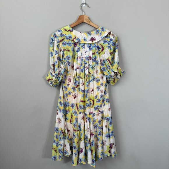 NWT Free People Sugar Crush Mini Dress Women's Medium Lemon Combo Floral Flowy - Picture 6 of 16